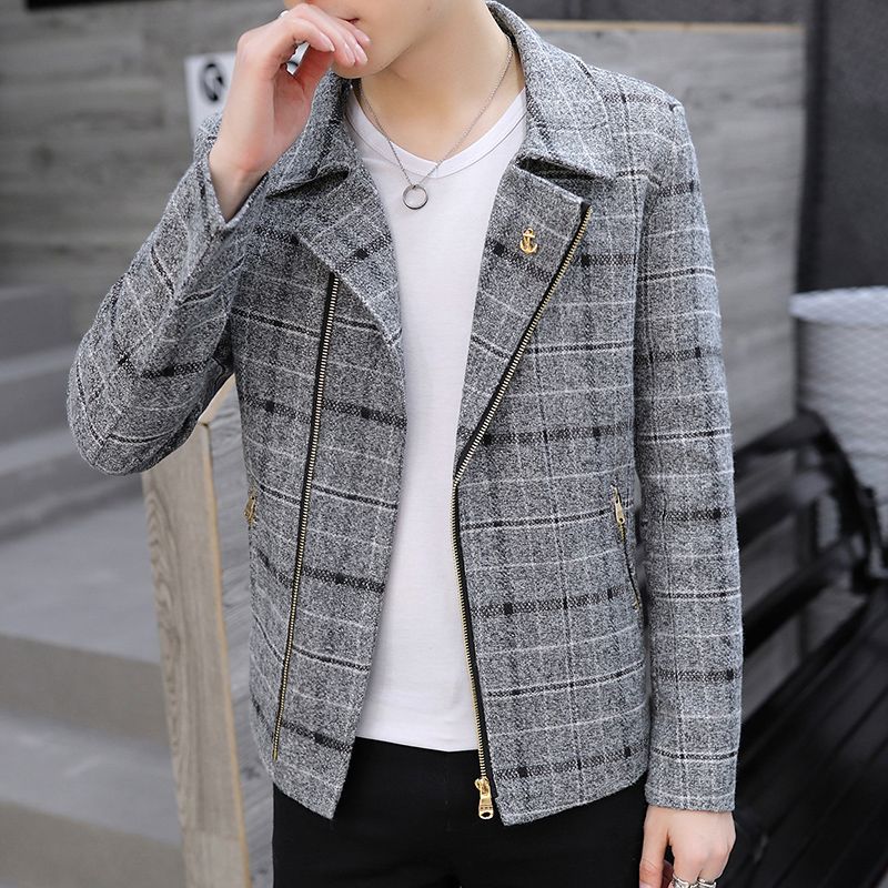 Wool Coat Peacoat - Cappotto Corto da Uomo in Misto