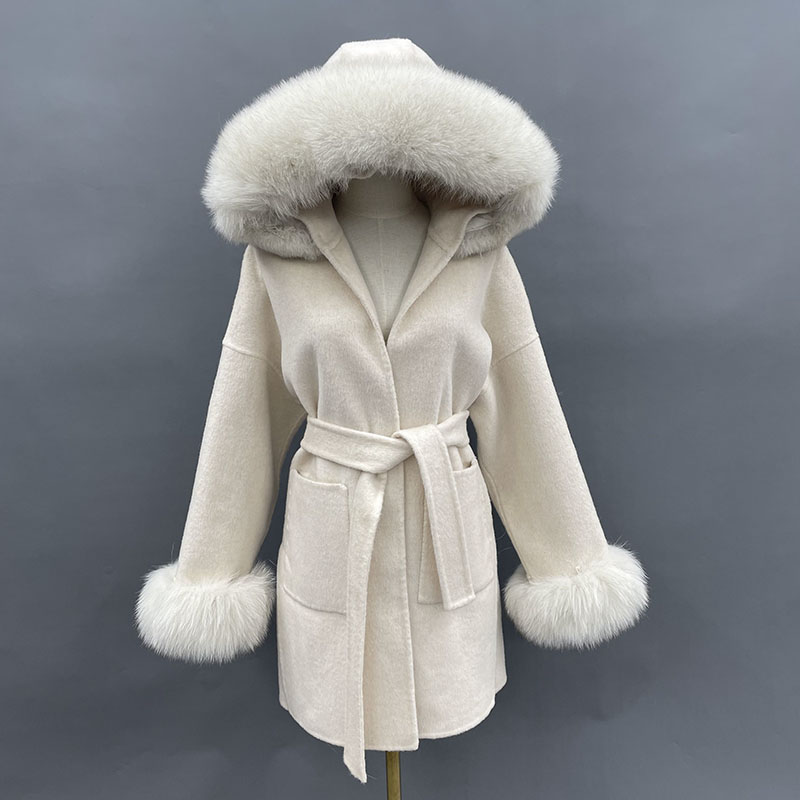 Wool Coat Peacoat - MISSJANEFUR Cappotto di lana con polsino