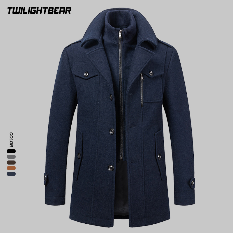 Wool Coat Peacoat - Cappotto Invernale da Uomo in Lana