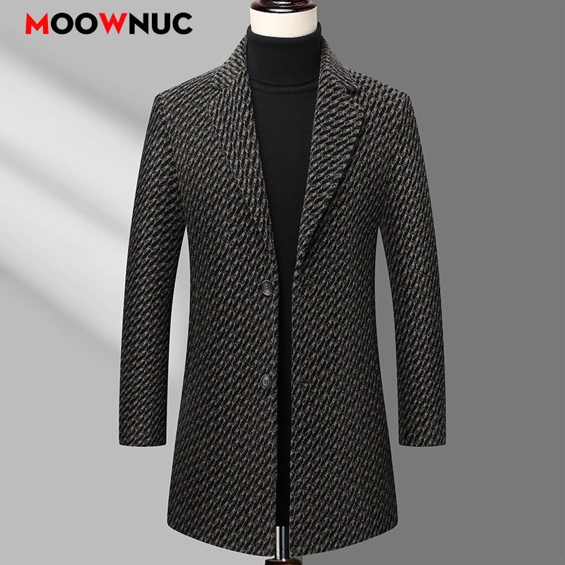 Wool Coat Peacoat - Cappotto lungo da uomo Giacca di