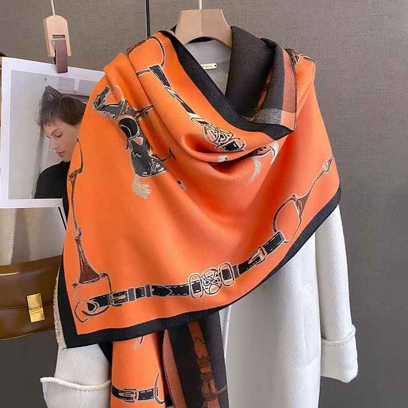 Shawl Wrap Winter - Sciarpa in cashmere imitazione cavallo da