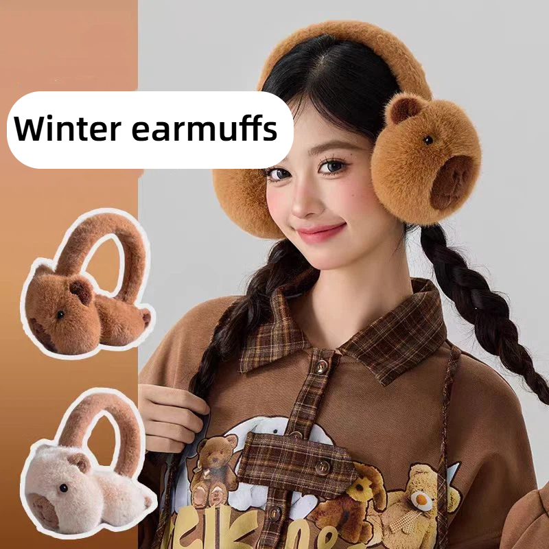Earmuffs Foldable - Simpatici paraorecchie Capibala Cartoon Dolphin Peluche