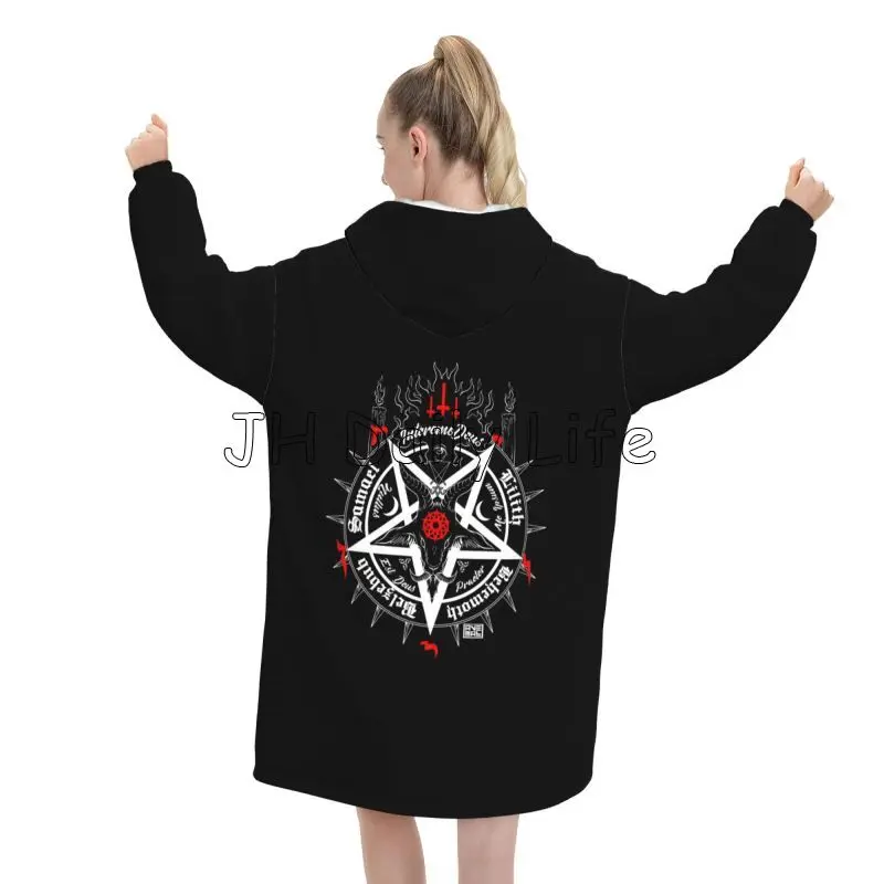 Nero Satana Teschio Testa Mort - Sherpa Hoodie Fleece recensione e prezzo