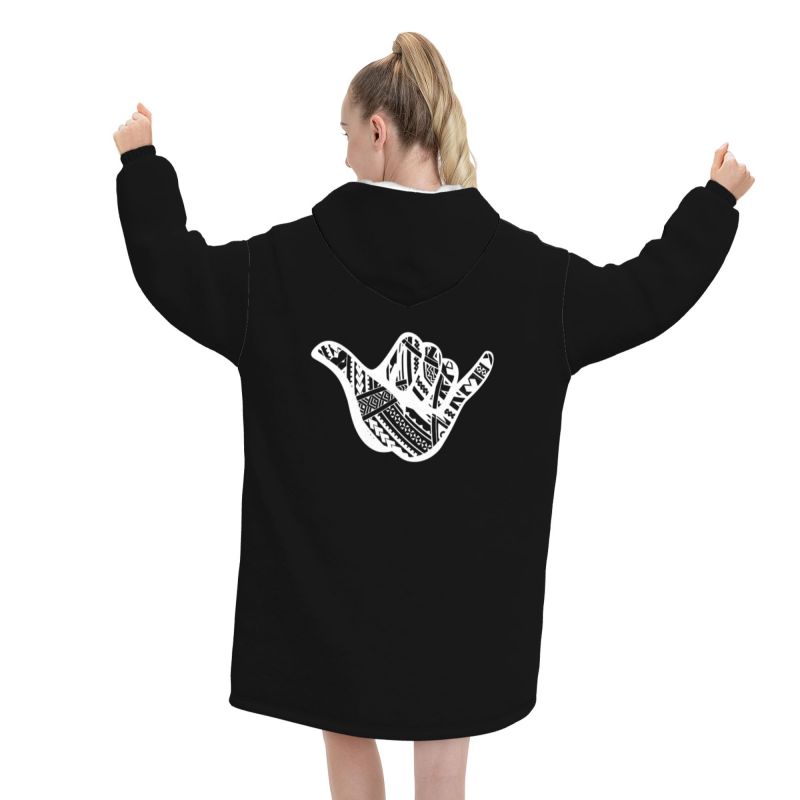 Coperta con cappuccio con stam - Sherpa Hoodie Fleece recensione e prezzo