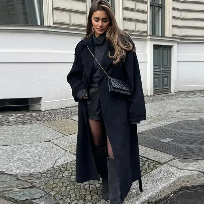 Elegante cintura grigia lungo  - Wool Coat Peacoat recensione e prezzo