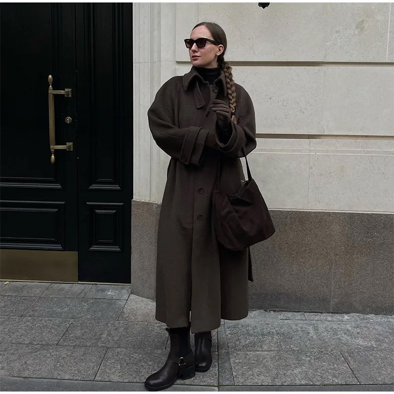 Elegante cintura grigia lungo  - Wool Coat Peacoat recensione e prezzo