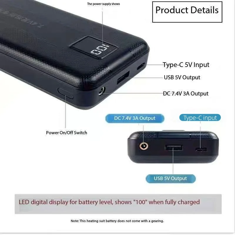 Nuova grande capacità 7.4V/3A/ - Heated Vest Battery recensione e prezzo
