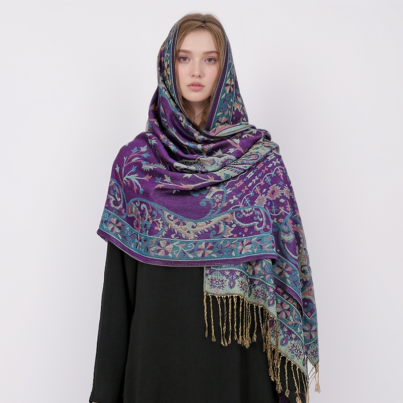 Sciarpa jacquard retrò da donn - Cashmere Pashmina Wrap recensione e prezzo